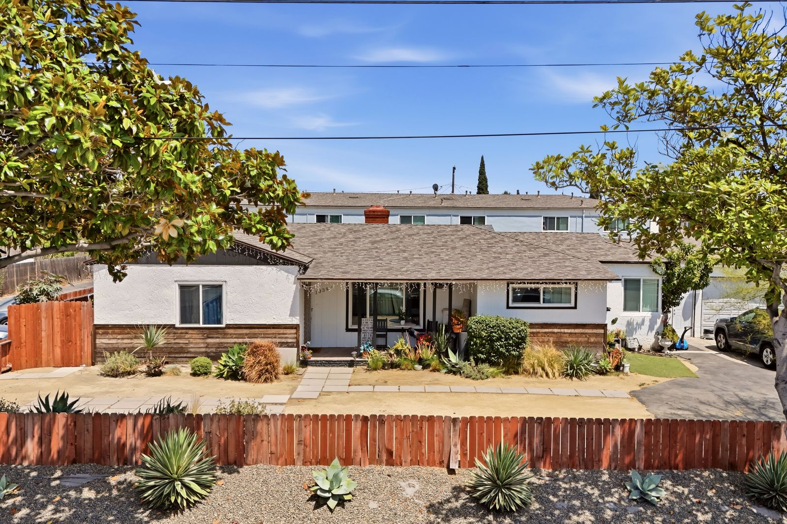 Front exterior of the single-family home included with the property