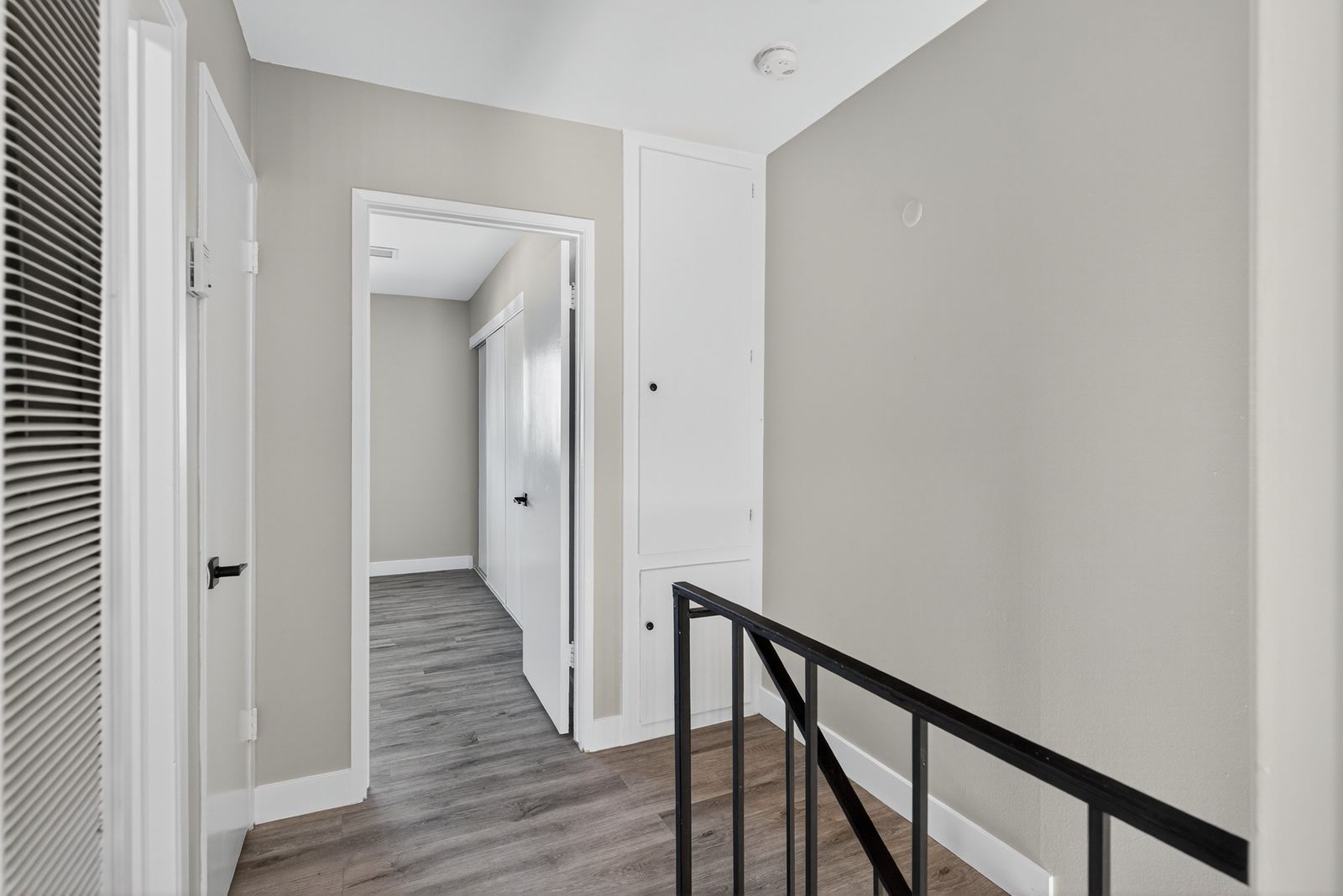 Upstairs landing with built-in storage