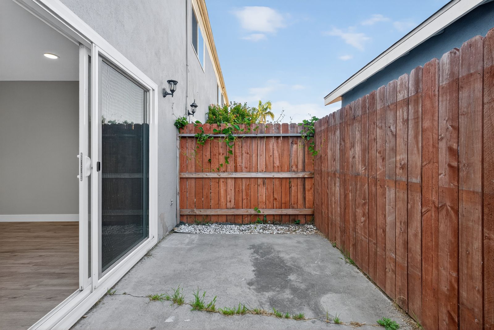 Private fenced patio off the living area